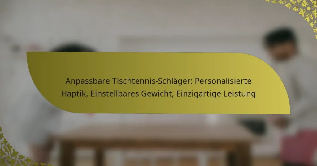 Anpassbare Tischtennis-Schläger: Personalisierte Haptik, Einstellbares Gewicht, Einzigartige Leistung