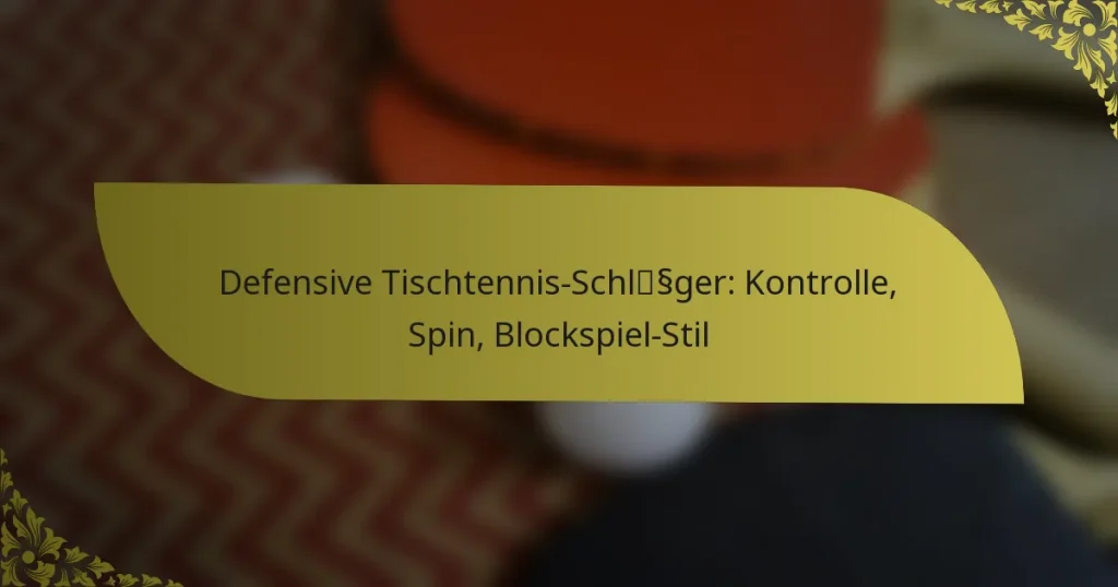 Defensive Tischtennis-Schläger: Kontrolle, Spin, Blockspiel-Stil