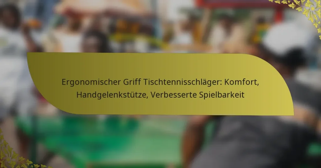 Ergonomischer Griff Tischtennisschläger: Komfort, Handgelenkstütze, Verbesserte Spielbarkeit