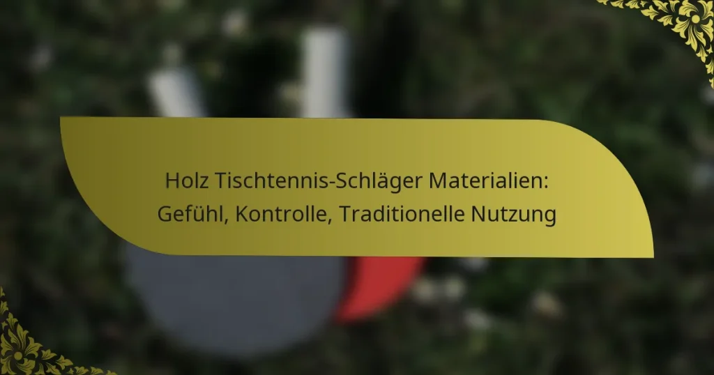 Holz Tischtennis-Schläger Materialien: Gefühl, Kontrolle, Traditionelle Nutzung