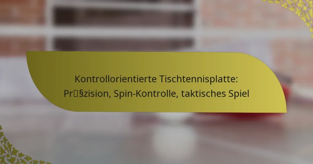 Kontrollorientierte Tischtennisplatte: Präzision, Spin-Kontrolle, taktisches Spiel