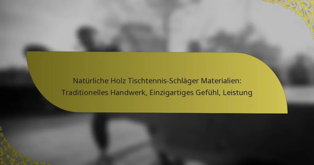 Natürliche Holz Tischtennis-Schläger Materialien: Traditionelles Handwerk, Einzigartiges Gefühl, Leistung