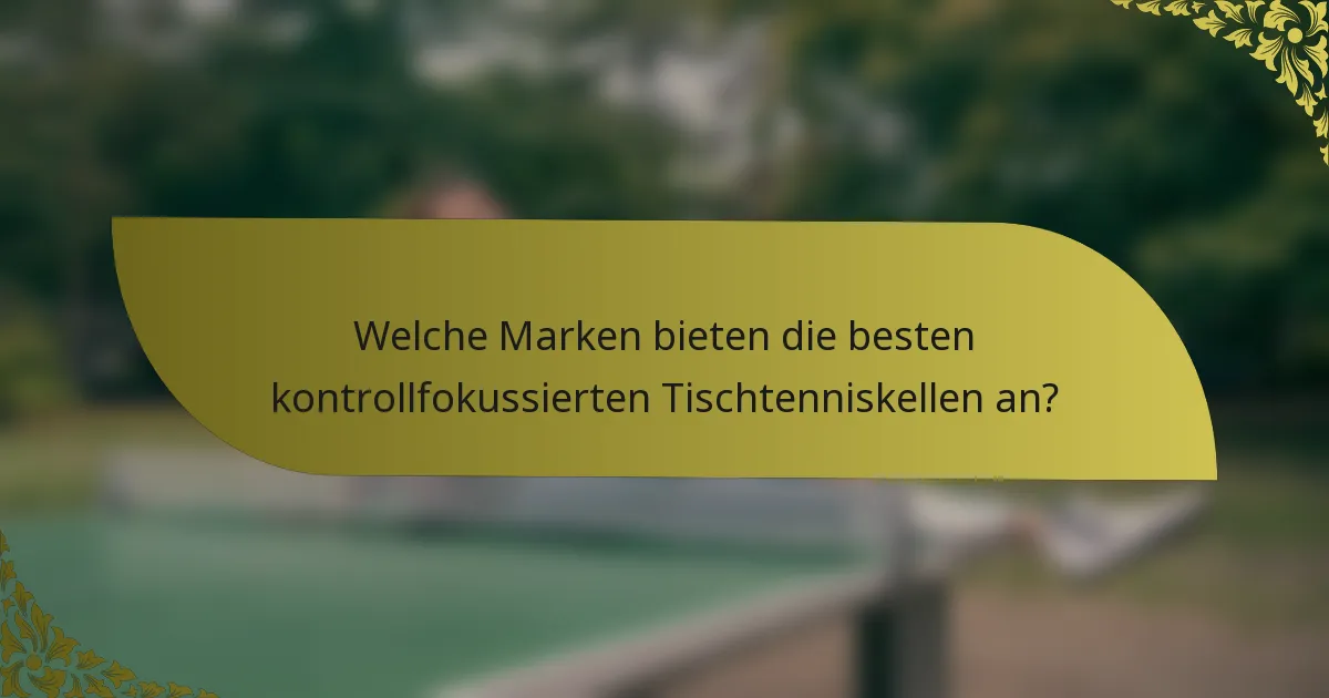 Welche Marken bieten die besten kontrollfokussierten Tischtenniskellen an?