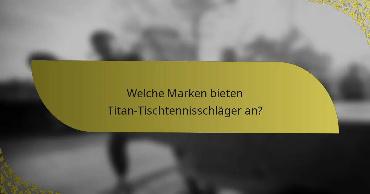 Welche Marken bieten Titan-Tischtennisschläger an?