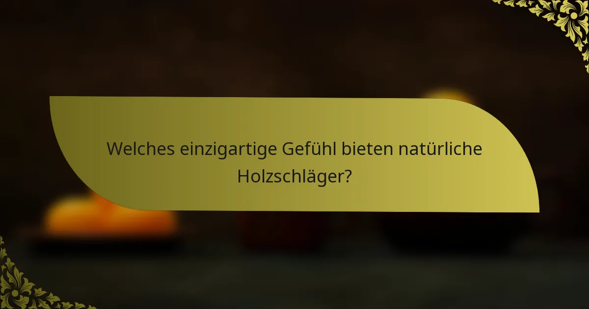 Welches einzigartige Gefühl bieten natürliche Holzschläger?