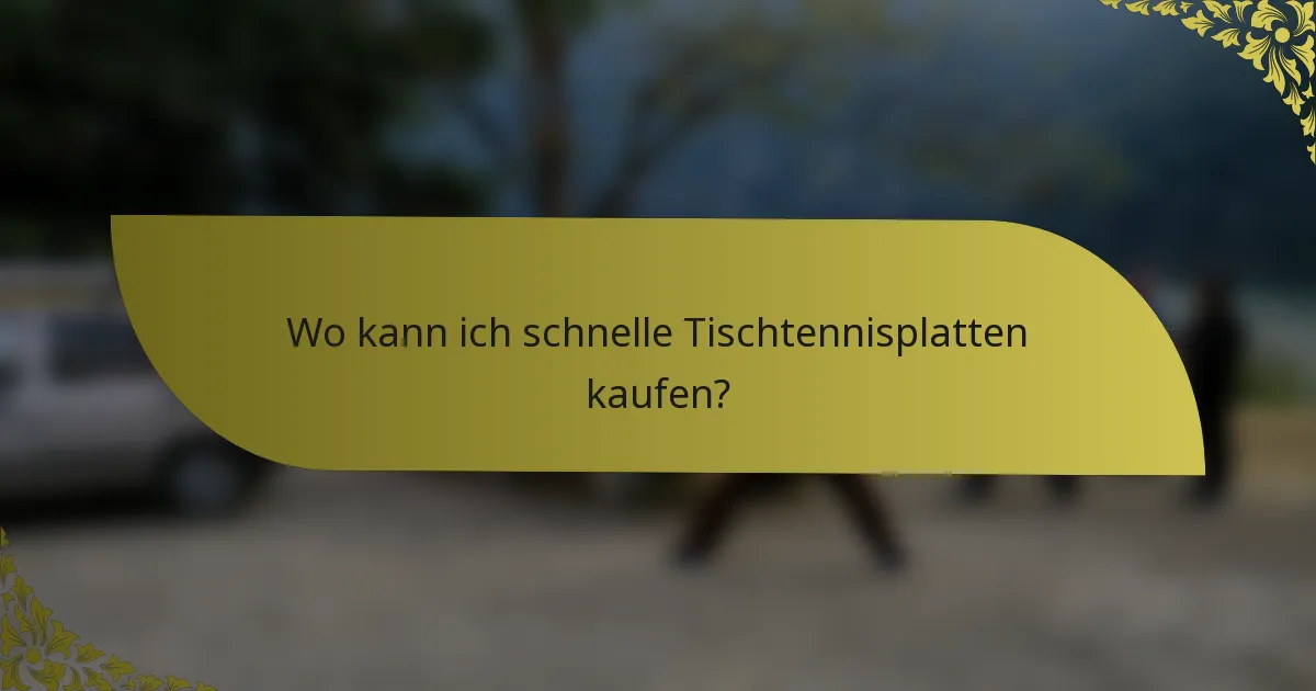 Wo kann ich schnelle Tischtennisplatten kaufen?